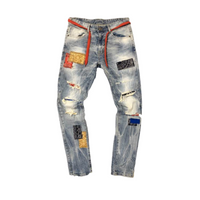 MENS PREMIUM SPAN DENIM W/ BANDANA PATCHES